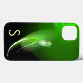 LIGHT BIRD, BLACK BRIGHT GREEN ABSTRACT MONOGRAM Case-Mate iPhone CASE (Achterkant (horizontaal))