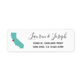 Light Blauwgroen California en White Wedding Etiket (Voorkant)