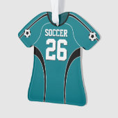 Light Blauwgroen Soccer Jersey Ornament (voorkant)