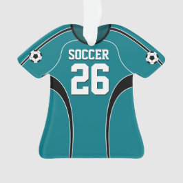 Light Blauwgroen Soccer Jersey Ornament
