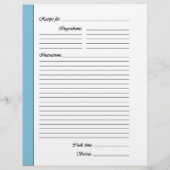 Light Blue 2-side Recipe Pages (Achterkant)