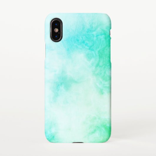 Light Blue Abstract Swirl White marmer Patroon iPhone Hoesje (Achterkant)