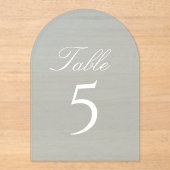 Light Blue Acrylic Wedding Table Number Acryl Uitnodigingen (Voorkant)