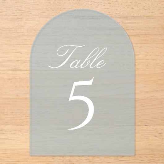 Light Blue Acrylic Wedding Table Number Acryl Uitnodigingen (Voorkant)