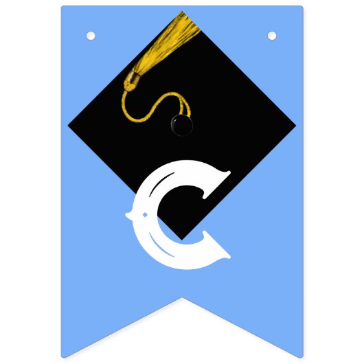 Light Blue Afstuderen Gefeliciteerd partijidee Vlaggetjes (Eerste vlag)