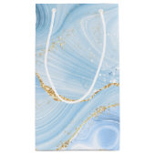 Light Blue Agate met Gold Glitter Hartelijk dank Klein Cadeauzakje (Achterkant)