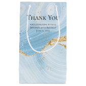 Light Blue Agate met Gold Glitter Hartelijk dank Klein Cadeauzakje (Voorkant)