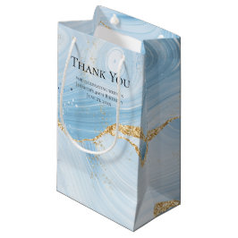 Light Blue Agate met Gold Glitter Hartelijk dank Klein Cadeauzakje