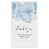 Light Blue Agate met Gold Glitter Hartelijk dank Klein Cadeauzakje (Achterkant)