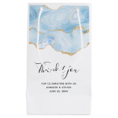 Light Blue Agate met Gold Glitter Hartelijk dank Klein Cadeauzakje (Voorkant)