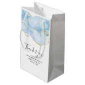 Light Blue Agate met Gold Glitter Hartelijk dank Klein Cadeauzakje (Achterkant Gekanteld)