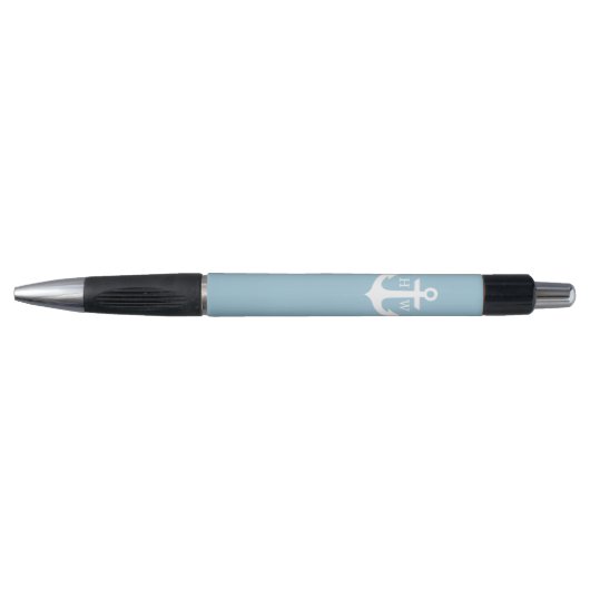 Light Blue Anchor Monogrammed Pen (Voorkant)