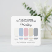 Light Blue and Blush Wedding Color Palette Card Kaart (Staand voorkant)