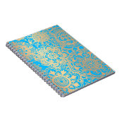 Light Blue and Gold Floral Mandala Pattern Notitieboek (Rechterzijde)
