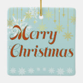 Light blue and Gold Merry Christmas  Keramisch Ornament (Achterkant)