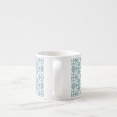 Light Blue and White Art Deco Modern Espresso Cup Kop (Achterkant)