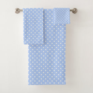 Light Blue and White Dot Bath Towel Set Bad Handdoek