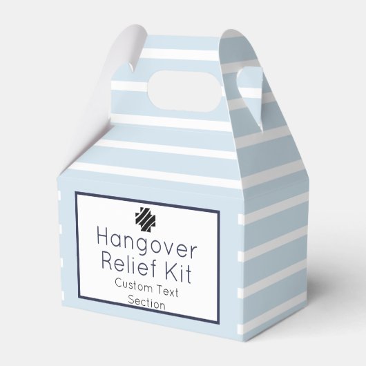 Light Blue and White Hangover Relief Kit Favor Box Bedankdoosjes (Voorkant Zijde)