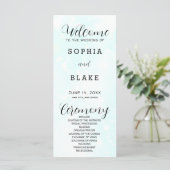 Light Blue and White Modern Wedding Programme (Staand voorkant)