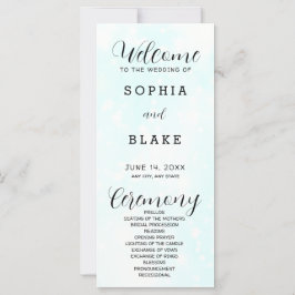 Light Blue and White Modern Wedding Programme