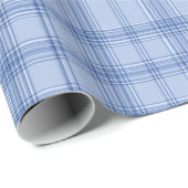 Light Blue and White Plaid Seamless Pattern Cadeaupapier (Rol Hoek)