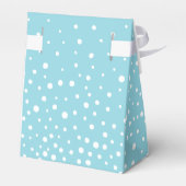Light blue and white polka dot pattern wedding fav bedankdoosjes (Achterkant)