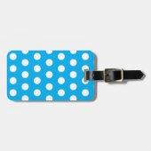 Light Blue and White Polka Dots Bagagelabel (Voorkant horizontaal)