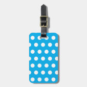 Light Blue and White Polka Dots Bagagelabel (Voorkant verticaal)
