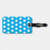 Light Blue and White Polka Dots Bagagelabel (Achterkant horizontaal)