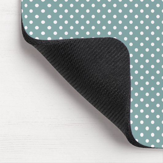 Light Blue and White Polka Dots Pattern Mousepad Muismat (Hoek)