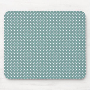 Light Blue and White Polka Dots Pattern Mousepad Muismat