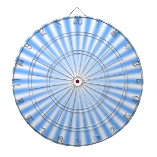 Light Blue and White Rays Dart Board Dartbord (Voorkant)