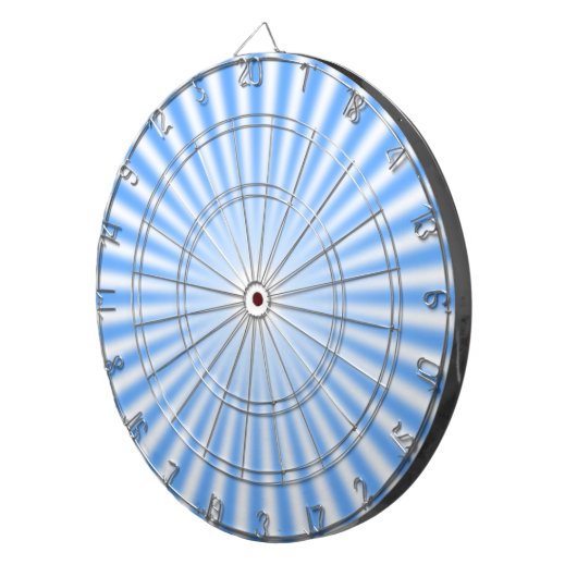 Light Blue and White Rays Dart Board Dartbord (Voorkant Rechts)