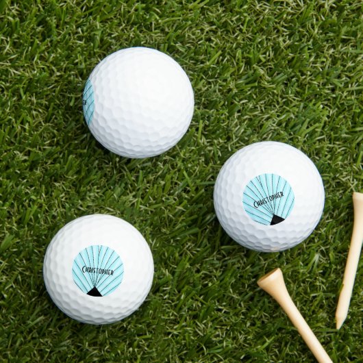 Light Blue Art Deco Design Golfballen (Insitu Gras)