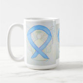 Light Blue Awareness Ribbon Angel Art Mok (Links)