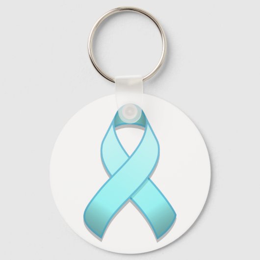 Light Blue Awareness Ribbon Sleutelhanger (Voorkant)