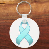 Light Blue Awareness Ribbon Sleutelhanger (Voorkant)