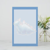 Light Blue Baby Dinosaur Briefpapier (Staand voorkant)