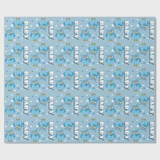 Light Blue Baby Polka Dot Ownership Cadeaupapier (Vlak)