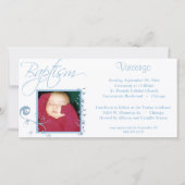 Light Blue Baptism Photo Invitation (Voorkant)