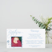 Light Blue Baptism Photo Invitation (Staand voorkant)