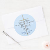 Light Blue Baptism Son Bedankt Ronde Sticker (Envelop)