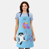 Light Blue Best Cat Mom Ever All-Over Print Apron Schort (Gedragen)