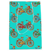 Light Blue Bicycle Medium Gift Bag Medium Cadeauzakje (Voorkant)