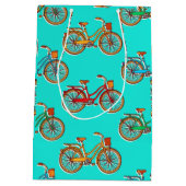 Light Blue Bicycle Medium Gift Bag Medium Cadeauzakje (Achterkant)