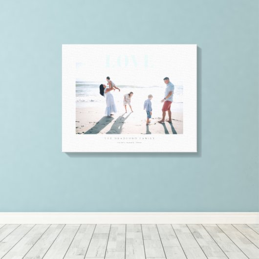 Light Blue Big Love Memory Event Foto Canvas Afdruk (Insitu (Houten vloer))