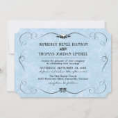 Light Blue & Black Heart Photo Weddenschap Kaart (Achterkant)