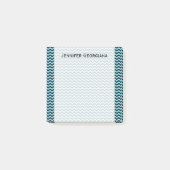 Light Blue & Black Wave Pattern + Custom Name Note (Voorkant)