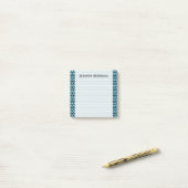 Light Blue & Black Wave Pattern + Custom Name Note (Op bureau)