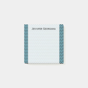Light Blue & Black Wave Pattern + Custom Name Note